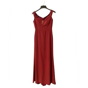 Dessy Collection burgundy formal / bridesmaid maxi dress NWT